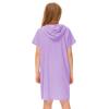 Kids Zip Up Terrys Hooded Cover ups Swim Beach Cover Up Cotton Summer Short Sleeve Bathing Suit for (Purple, 4-5 Years) view 3