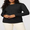 Arach&Cloz Womens Spring Tops 2024 Fashion Long Sleeve Shirt Crew Neck Lightweight Knit Pullover Sweater Blouse Clothes Black view 4
