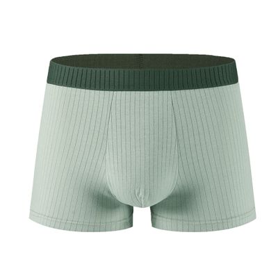 JEsilunmaMY Mens Moisture-Wicking Stripe Boxer Trunks Stretch Cotton Boxer Briefs with Pouch Comfortable Breathable Underwear (Green-1PC,4X-Large)