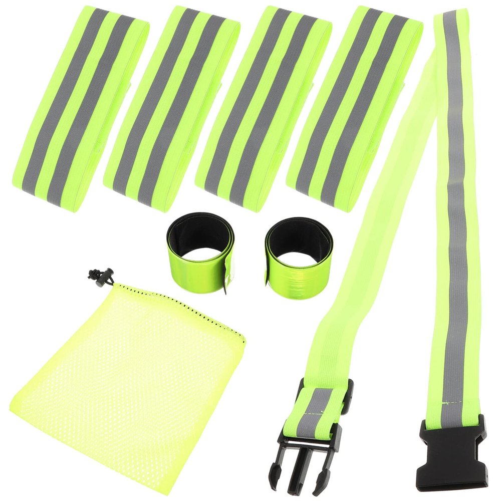 Toddmomy 1set Reflective Safety Belt Set Armband and Ankle Bands for Night Running Cycling and Outdoor Activities High Visibility Reflective Gear for Enhanced Safety