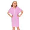 Kids Zip Up Terrys Hooded Cover ups Swim Beach Cover Up Cotton Summer Short Sleeve Bathing Suit for (Pink, 3-4 Years) view 2