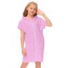 Kids Zip Up Terrys Hooded Cover ups Swim Beach Cover Up Cotton Summer Short Sleeve Bathing Suit for (Pink, 3-4 Years) view 4
