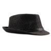 2 Pack Fedora Hat for Men Women Trilby Hat Panama Sun Jazz Cap Straw Hat view 3