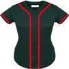 DIGITMON Women's Baseball Softball Jersey Button Down Premium Hip Hop T Shirts Uniform FGREENRED, 2X-Large view 2