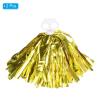 PATIKIL Cheerleading Pom Poms, 2 Pack PET Cheer Pom with Finger Holes for Sport Game Team Spirit Fun Dance Stage Events, Golden view 3