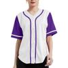 DIGITMON Women's Baseball Softball Jersey Button Down Premium Hip Hop T Shirts Uniform WHITEPURPLE, Medium view 1