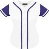 DIGITMON Women's Baseball Softball Jersey Button Down Premium Hip Hop T Shirts Uniform WHITEPURPLE, Medium view 2