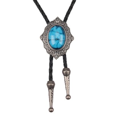 GelConnie Bolo Tie for Men Western Tie Silver Cowboy Tie Turquoise Bolo Tie Necklace American Indian Viking Bolo Tie for Women