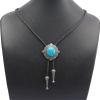 GelConnie Bolo Tie for Men Western Tie Silver Cowboy Tie Turquoise Bolo Tie Necklace American Indian Viking Bolo Tie for Women view 2