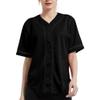 DIGITMON Women's Baseball Softball Jersey Button Down Premium Hip Hop T Shirts Uniform BLACKBLACK, X-Large