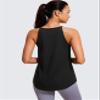 CRZ YOGA Halter High Neck Workout Tops for Women Flowy Cami Sleeveless Tank Athletic Yoga Shirts Black XX-Small view 2