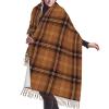 LMNSWDA Orange and Brown Rustic Plaid Pattern Women's Fashion Cashmere Feel with Tassel Large scarf warm party shawl Wraps view 1