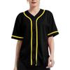 DIGITMON Women's Baseball Softball Jersey Button Down Premium Hip Hop T Shirts Uniform BLACKYELLOW, X-Small view 1