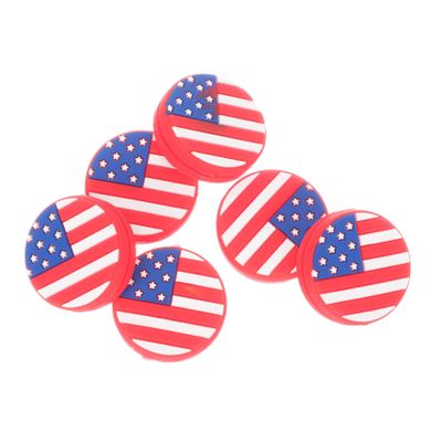CORHAD 6pcs Tennis Gear Silicone Dampeners for Racket National Flag Designed Vibration Reduction