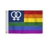 AGAS Double USA Venus Boat Nautical Flag 12x18 Inch - Printed 200D Nylon - Brass Grommets Fade Proof Vivid Colors - Small Double Venus Pride flag for Bike Car view 1