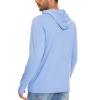 Men's Quick Dry Light Running Jacket Zip Up Sun Protection Hoodie Long Sleeve UV Fishing Shirts Zip Pockets Blue L view 2