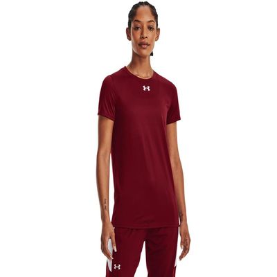 Under Armour Team Tech Womens Short Sleeve T-Shirt M Cardinal-White