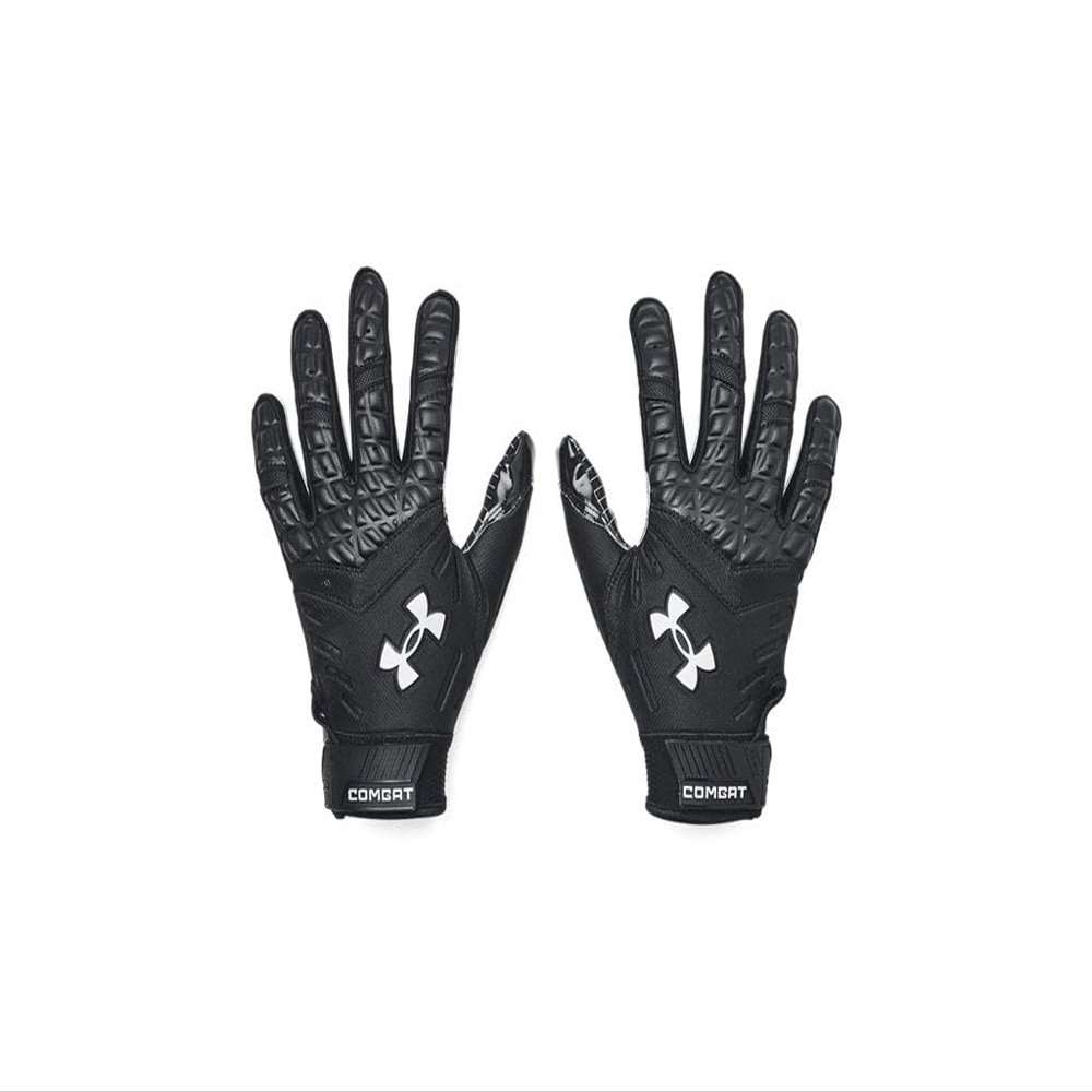 Under Armour 1376478-2-SM Men's UA Combat Football Gloves Black SM