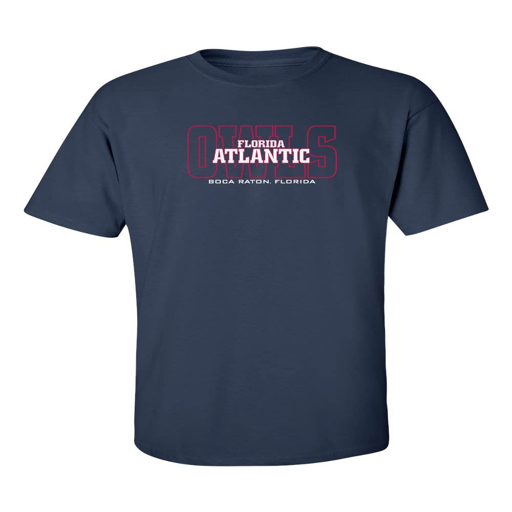 CornBorn Florida Atlantic Owl T Shirt - FAU Owl T Shirt - FAU Owls Background - Navy Blue - 4X