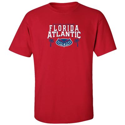 CornBorn FAU Owl Tshirt - Florida Atlantic Apparel - FAU Logo Winning in Paradise - Red - Large-Tall