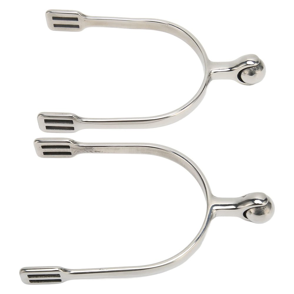 2 PCS Horse Spurs, Stainless Steel Spurs with Smooth Roller Ball, English Spur for Boots, Western Cowboy Spurs Equestrian Gear, Retro Spurs Saddlery Equipment