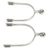 2 PCS Horse Spurs, Stainless Steel Spurs with Smooth Roller Ball, English Spur for Boots, Western Cowboy Spurs Equestrian Gear, Retro Spurs Saddlery Equipment view 1