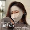 kiobrvhe Face UV Face Covering UPF 50+ Women Sun Protection Face Mask Washable Reusable for Running Outdoors (Light grey,US,Alpha,Medium,Regular,Regular) view 4