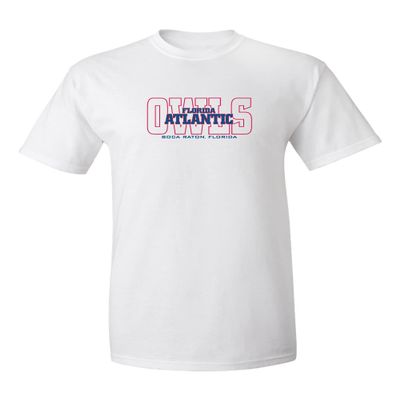 CornBorn Florida Atlantic Shirt - FAU Tshirt - FAU Owls Background - White - 2X
