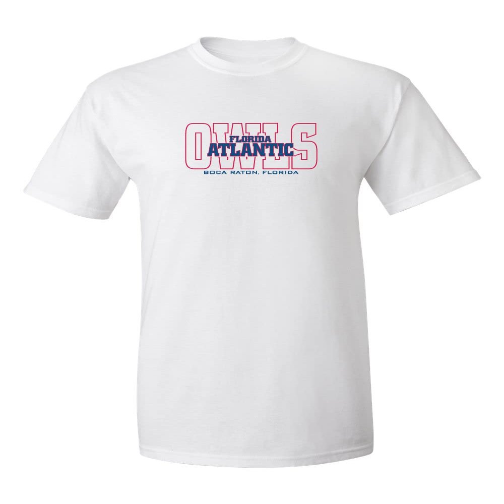 CornBorn Florida Atlantic Shirt - FAU Tshirt - FAU Owls Background - White - 2X