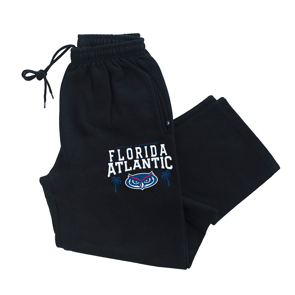 CornBorn Florida Atlantic Owls Pants - Premium Fleece FAU Owls Winning in Paradise - Black - 3X