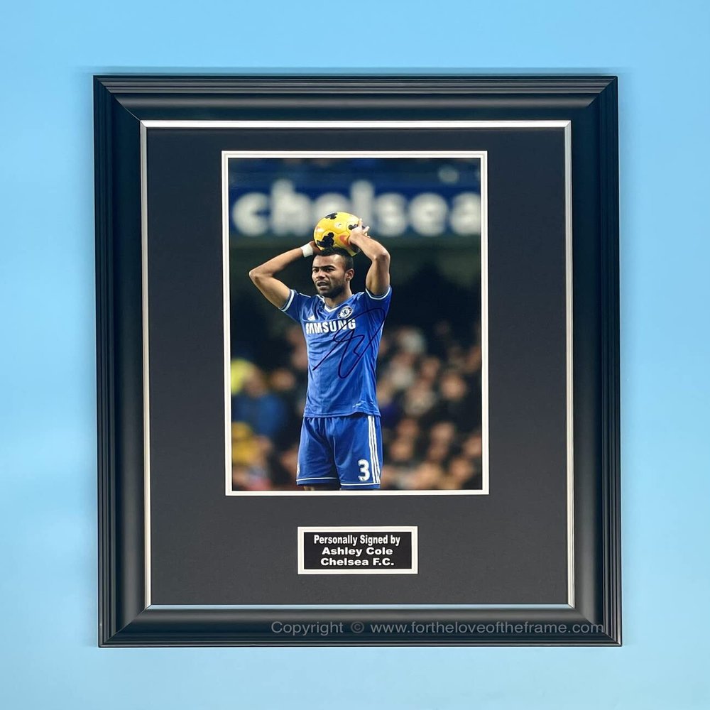 Ashley Cole Signed Autograph Soccer Football Memorabilia Chelsea Photo Poster In Luxury Handmade Wooden Frame & AFTAL Certificate Of Authenticity