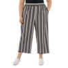 Alfred Dunner Women's Plus-Size Stripe Ankle Pant with Fringe Size 16W Black view 1