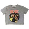 Ac/Dc Crop Top T Shirt Highway to Hell Circle Band Logo Official Womens Grey Size XL view 1