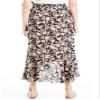 Max Studio Women's Crepe Maxi Ruffle Skirt, Black/Plum Nigella Blooms, X-Small view 2
