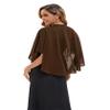 Baoqiya Chiffon Evening Shawl Scarf Wedding Shawls and Wraps for Women Party Bridal Dress on Special Occasion Dresses (Brown) view 4