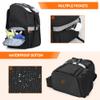 Goburos Bowling Backpack with Inner Tote Bag, Ball Bag with Wooden Holder and Shoe Compartment, Fits US Mens Size 16 Shoes, Black view 4