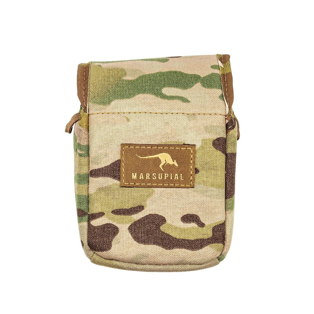 Marsupial Gear Rangefinder Pouch - Magnetic Optics Case Attachment for Quick Access to Hunting Range Finders with Fleece Lining to Protect Your Gear, Multicam, Large