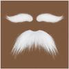Honcloud Diy Self Adhesive Fake Mustache and Eyebrow Set Fake Beard Material Novelty Mustaches for Costume and Halloween Festival Party (White(eyebrows and mustache)) view 1