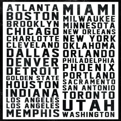 558164 Sports Team Cities Black Text Mural Picture DECOR WALL 16x12 PRINT POSTER