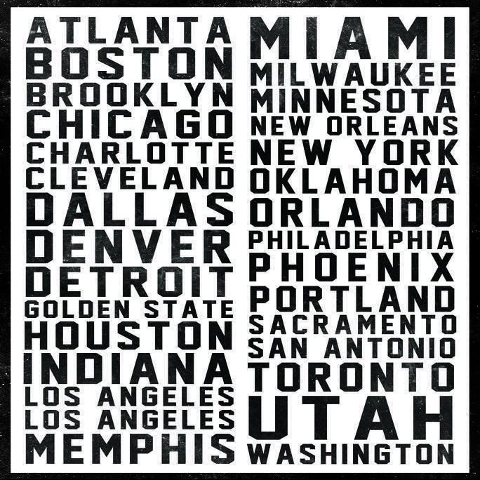 558164 Sports Team Cities Black Text Mural Picture DECOR WALL 16x12 PRINT POSTER