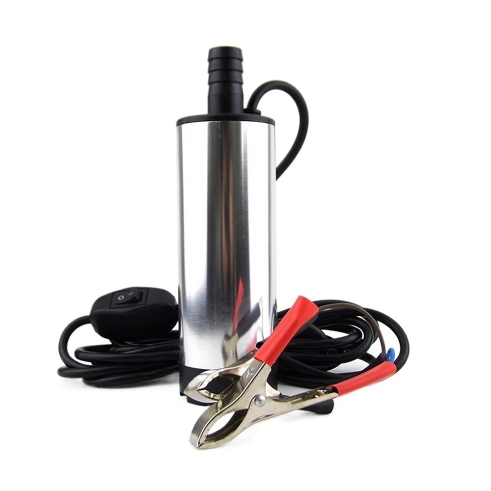 Bomba de agua de diafragma autocebante 12V and 24v DC MINI Diesel Fuel Water Oil Camping fishing Submersible Transfer Pump (Size : 12V Crocodile clip)
