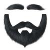 DIY Self Adhesive Fake Beard and Eyebrow Set Material Novelty Mustaches for Costume and Halloween Festival Party (Black(Mustache and Eyebrow)) view 1
