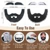 DIY Self Adhesive Fake Beard and Eyebrow Set Material Novelty Mustaches for Costume and Halloween Festival Party (Black(Mustache and Eyebrow)) view 4
