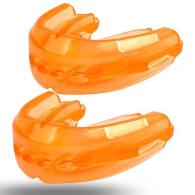 2Pcs Sport Mouth Guard Youth Adult, Mouthguard for Braces, Mouth Guard for Braces for Sports, Soft, No Boil, Football, Jujitsu and Karate