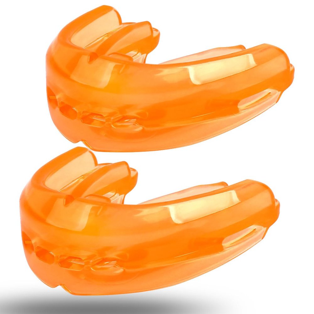 2Pcs Sport Mouth Guard Youth Adult, Mouthguard for Braces, Mouth Guard for Braces for Sports, Soft, No Boil, Football, Jujitsu and Karate