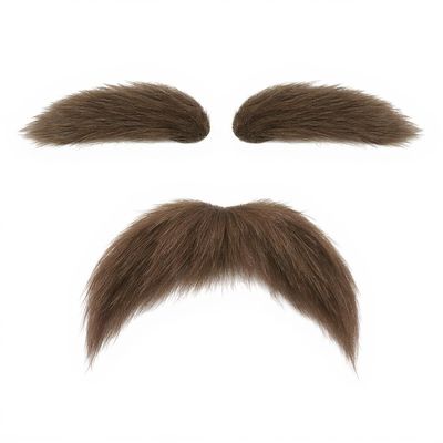 DIY Self Adhesive Fake Mustache and Eyebrow Set Fake Beard Material Novelty Mustaches for Costume and Halloween Festival Party (Brown)