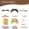 DIY Self Adhesive Fake Mustache and Eyebrow Set Fake Beard Material Novelty Mustaches for Costume and Halloween Festival Party (Brown) view 2