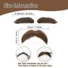 DIY Self Adhesive Fake Mustache and Eyebrow Set Fake Beard Material Novelty Mustaches for Costume and Halloween Festival Party (Brown) view 4