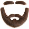 DIY Self Adhesive Fake Mustache Set Fake Beard Material Novelty Mustaches for Costume and Halloween Festival Party (Brown(Mustache and Eyebrow)) view 1