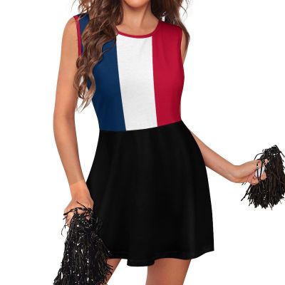 MAIPHUONGANH France Flag Cheerleader Costume Fancy Dress High School Musical Cheerleading Uniform